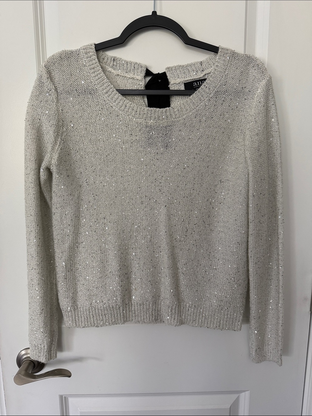 NWT a.n.a Silver Sequin Crewneck Sweater